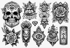 Flash sheet traditional tattoo idea