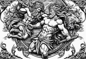 Greek gods fighting tattoo idea