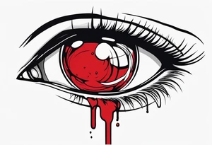 Bleeding tear flows to down from eye tattoo design tattoo idea