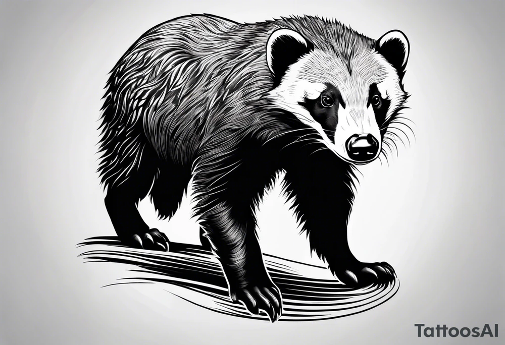 honey badger standing up tattoo idea