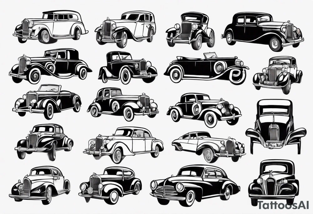 Old vintage classic car tattoo idea