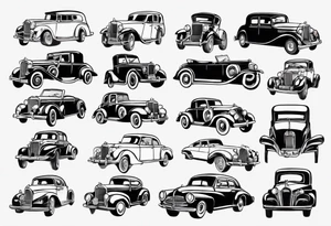 Old vintage classic car tattoo idea
