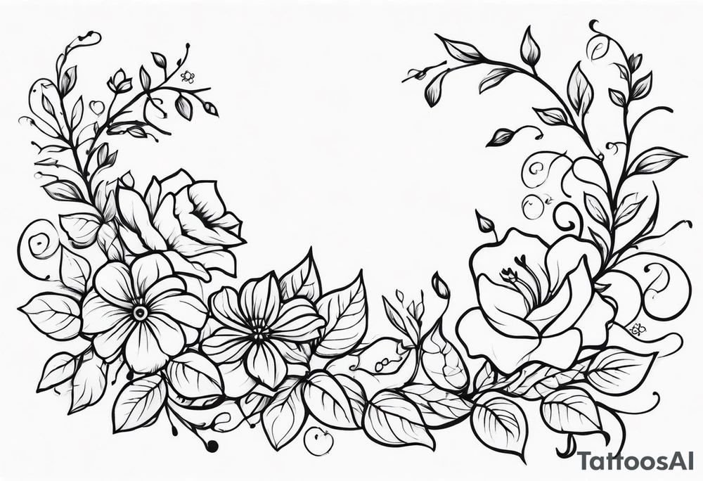 vines flowers tattoo idea