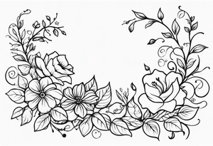 vines flowers tattoo idea