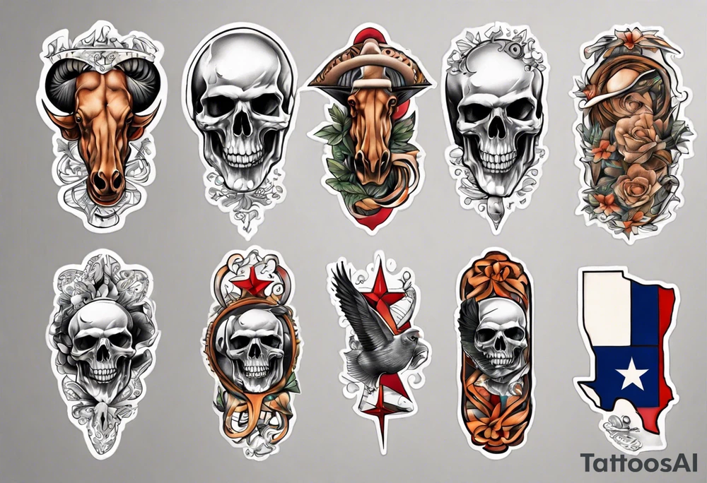 Texas forearm sleeve tattoo idea