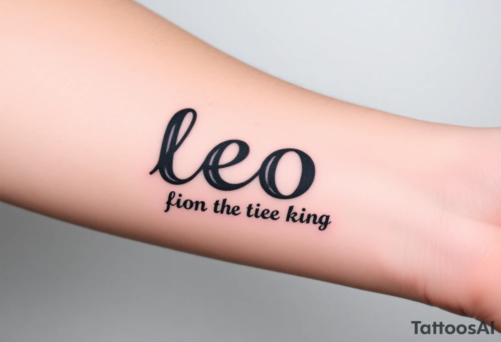 Fancy style "leo" for lion the king birth
 sign tattoo idea