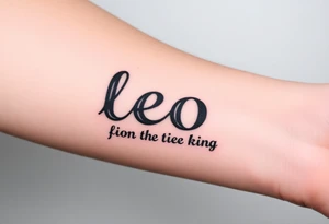 Fancy style "leo" for lion the king birth
 sign tattoo idea