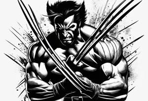 The Marvel Wolverine; claws out and crossed ready for an attack tattoo idea
