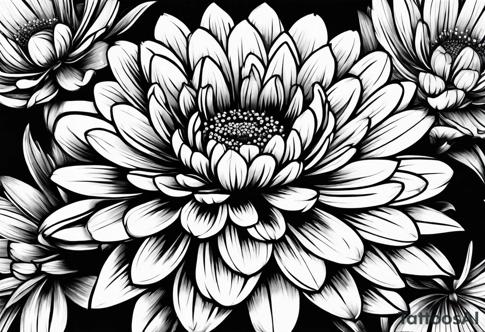 Aster flower tattoo idea