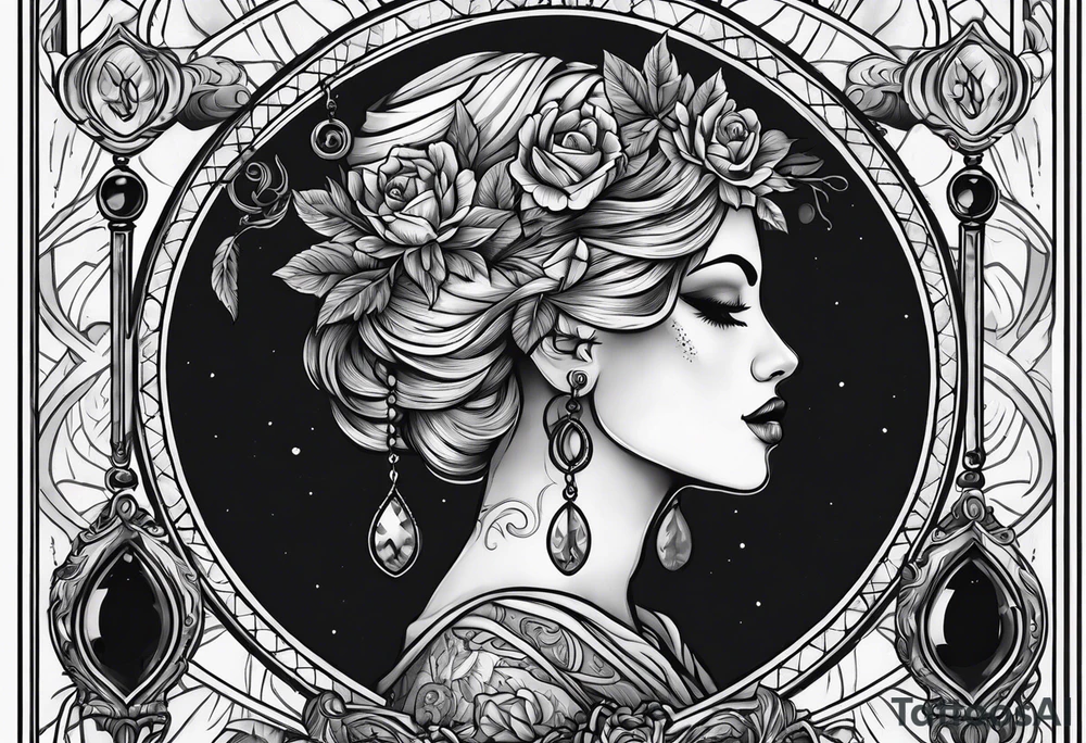 Neo traditional hanged man tarot tattoo idea