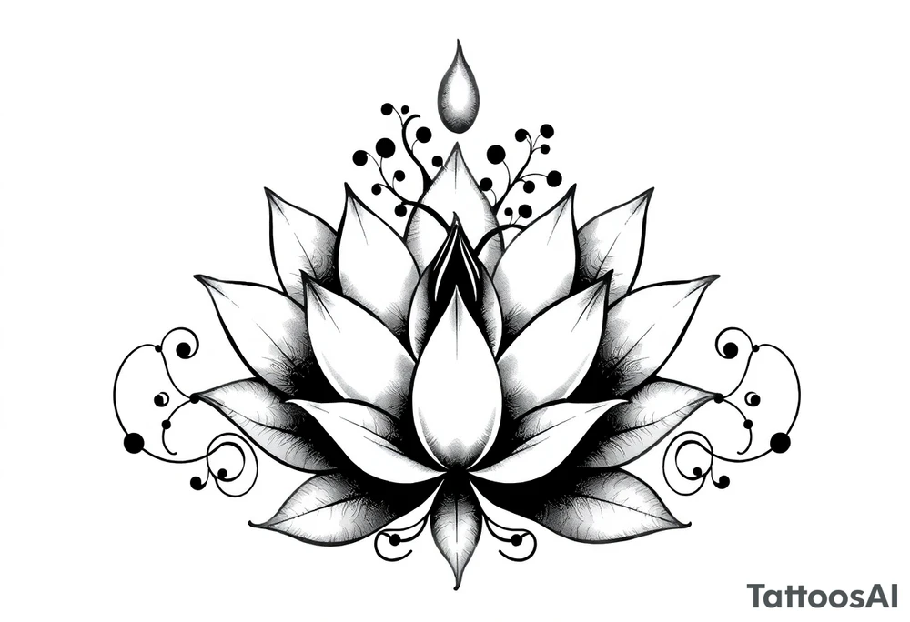 Water lily, earth, air, fire, water, tree tattoo idea