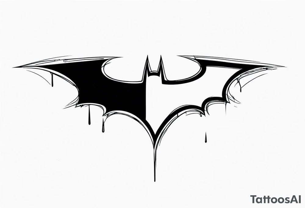 batman symbol grunge tattoo idea