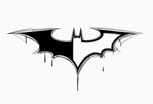 batman symbol grunge tattoo idea