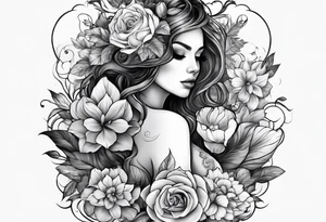 Time cosmic beauty flowers fear smoke tattoo idea