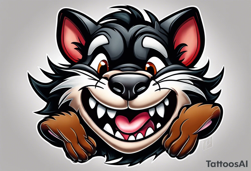 Looney tunes Tasmanian devil tattoo idea