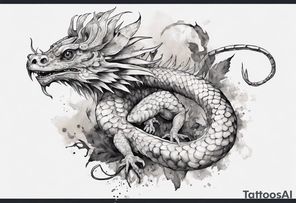 a white basilisk wearing iron crown on its head tattoo idea