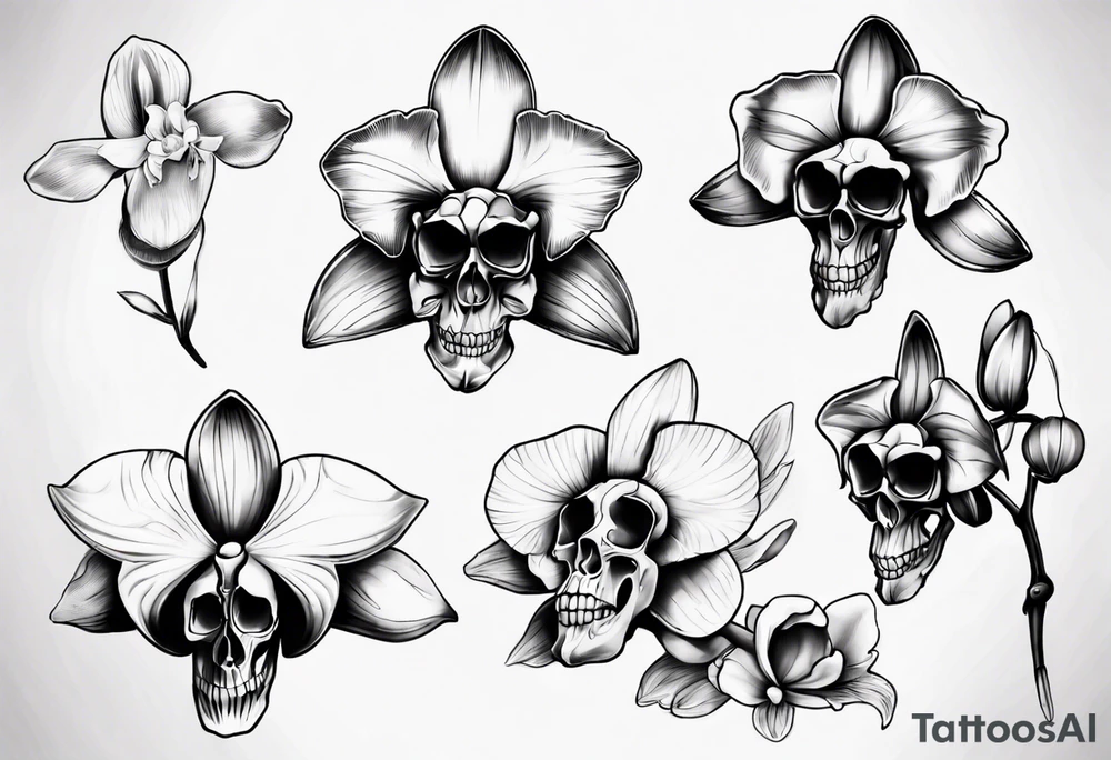 orchid which is also a skull tattoo idea