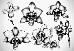 orchid which is also a skull tattoo idea