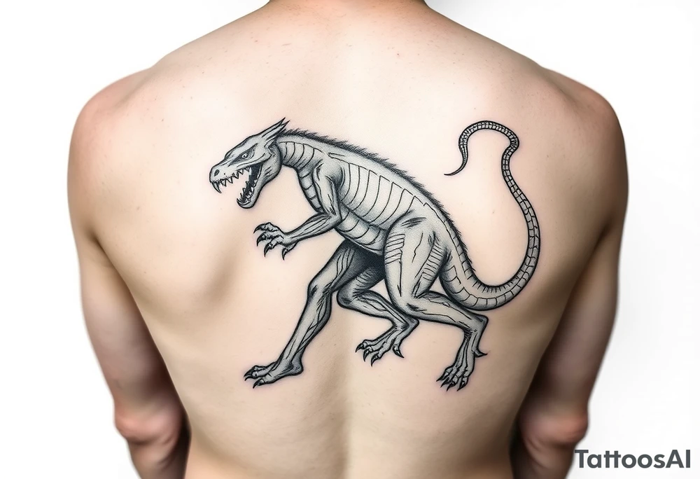 A giant walking with a snake tattoo idea