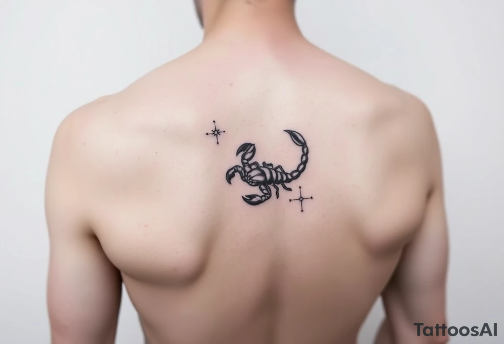 Stars constellation scorpio and cancer dainty tattoo idea