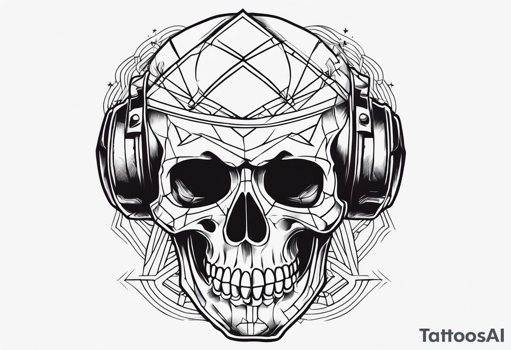 Mini skull outline flash sheet tattoo idea