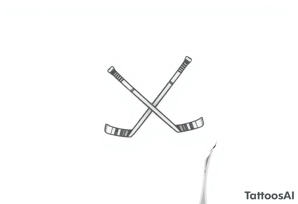 Hockey sticks crossed tattoo idea