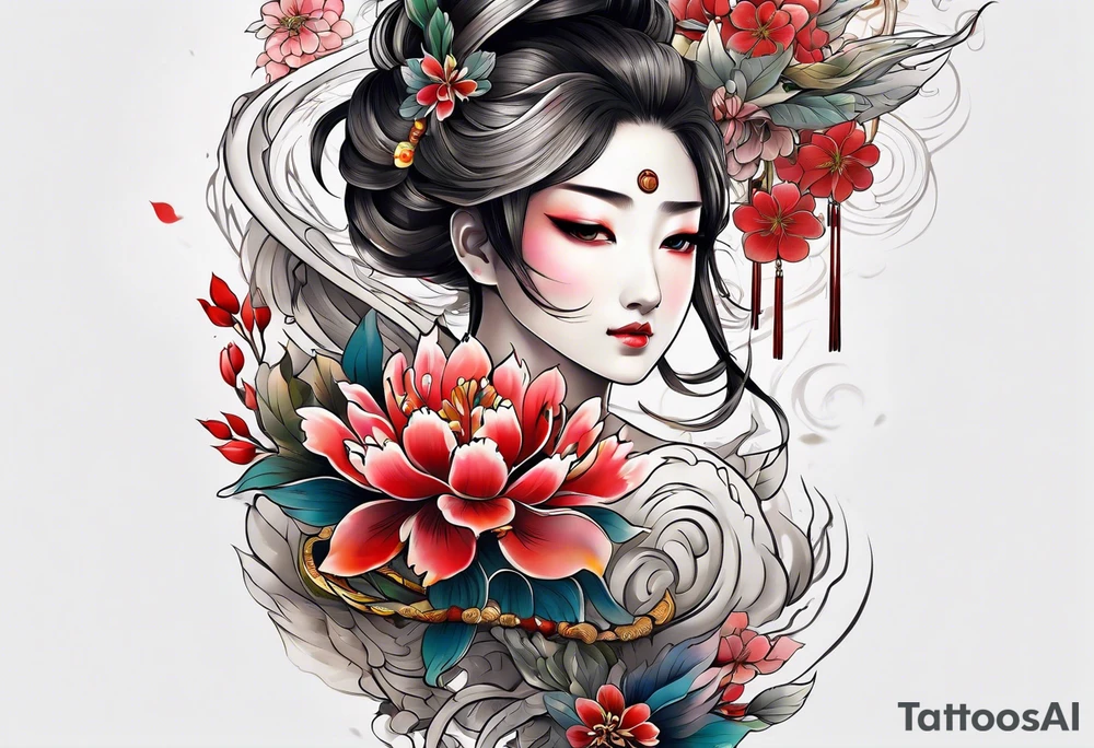 Japanese spine tattoo idea