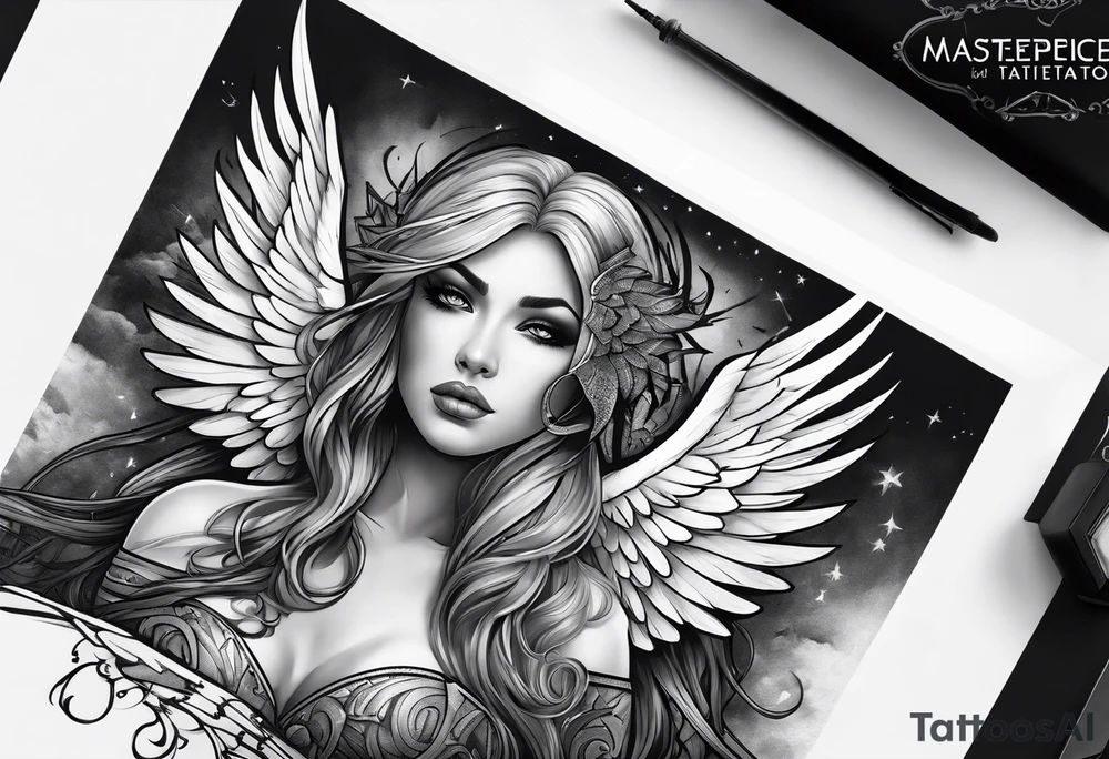 fallen angel tattoo idea