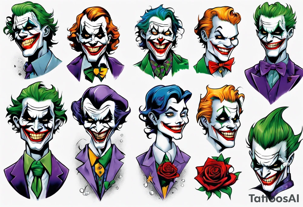 joker arm sleeve tattoo idea