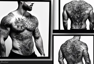 Anatomical chest and shoulder muscles tattoo idea