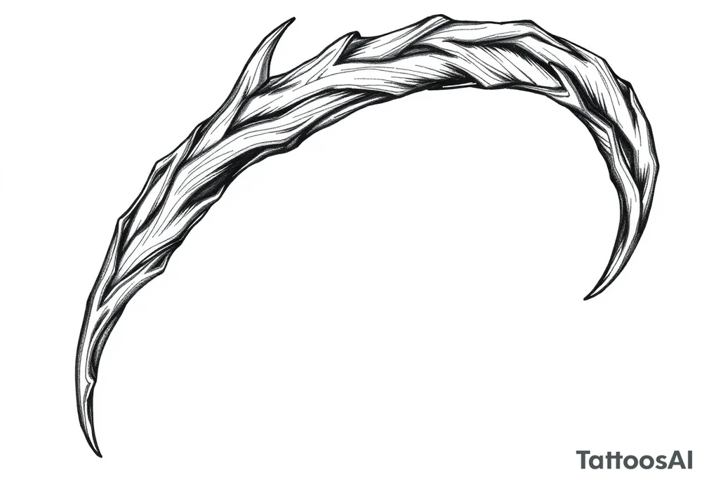 a rain deer horn with wood pattern on it tattoo idea