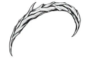 a rain deer horn with wood pattern on it tattoo idea