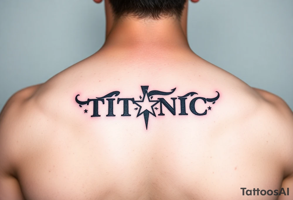 titanic image with white star line logo tattoo idea