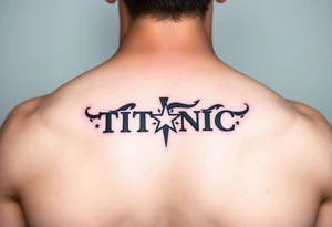 titanic image with white star line logo tattoo idea