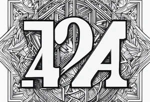 Numbers 444 tattoo idea