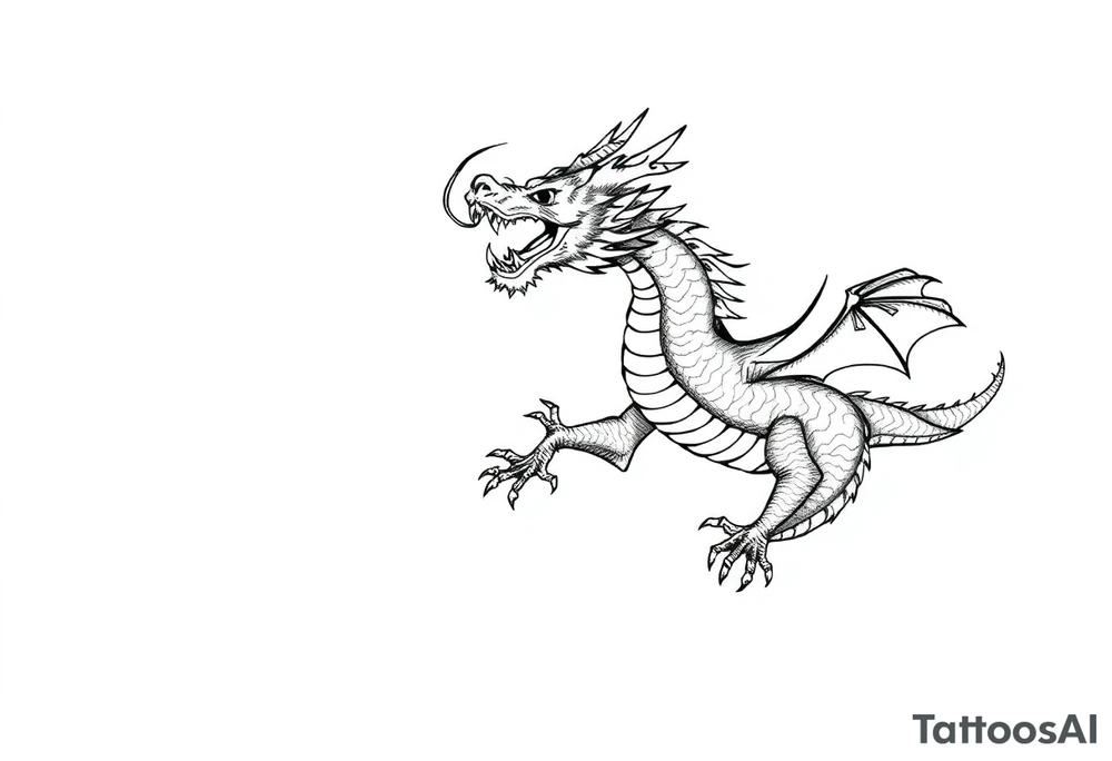 roaring dragons tattoo idea