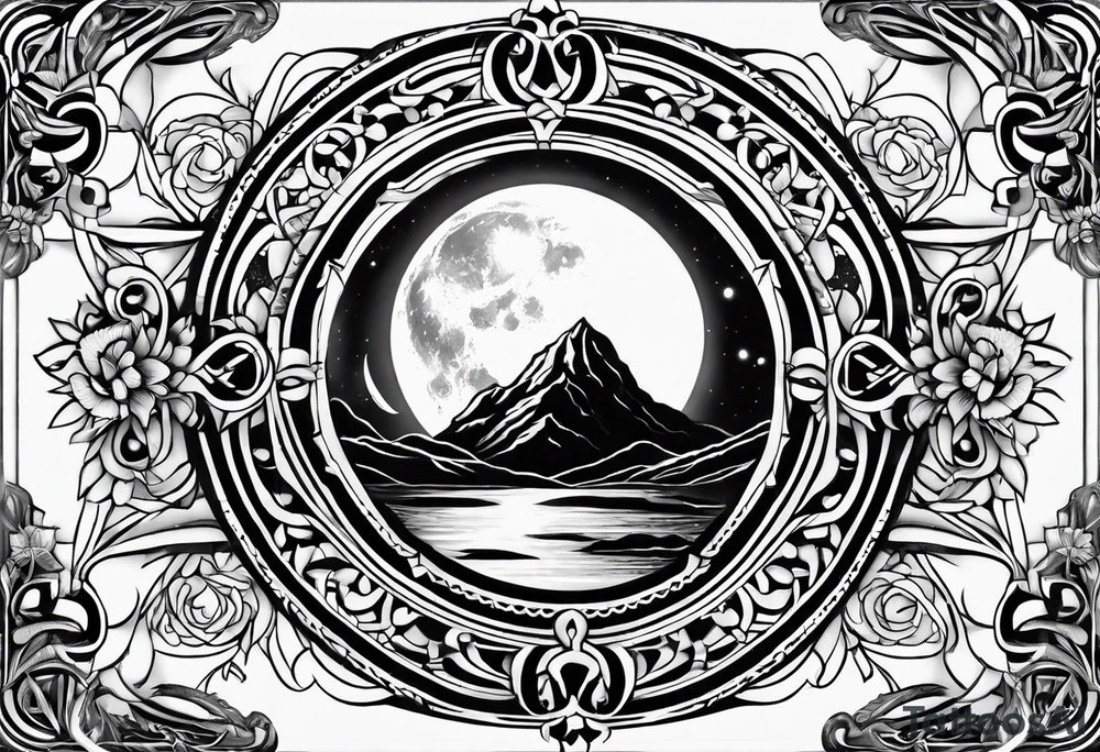 sacred moon tattoo idea