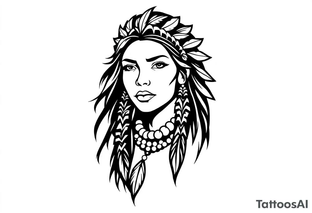 Native American female tattoo idea