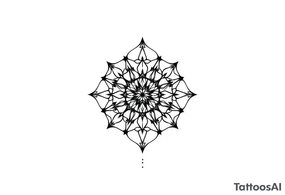 Falling apart hexagonal fractal pattern tattoo idea