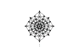 Falling apart hexagonal fractal pattern tattoo idea