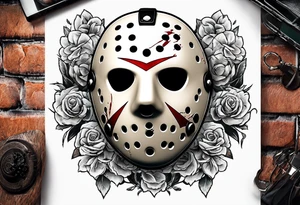 Friday the 13th Jason mask, Japanese art tattoo idea