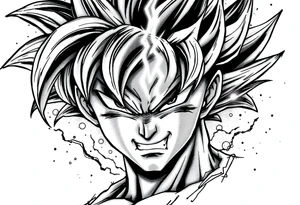 legendary dragonball z scene with energy aura and power effects tattoo idea