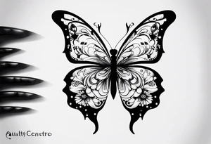 Trash polka butterfly tattoo idea
