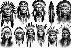 Native American face realism tattoo idea