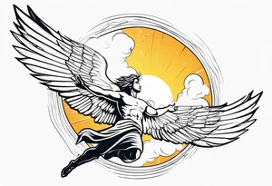 Icarus's myth flying too close to the sun tattoo idea