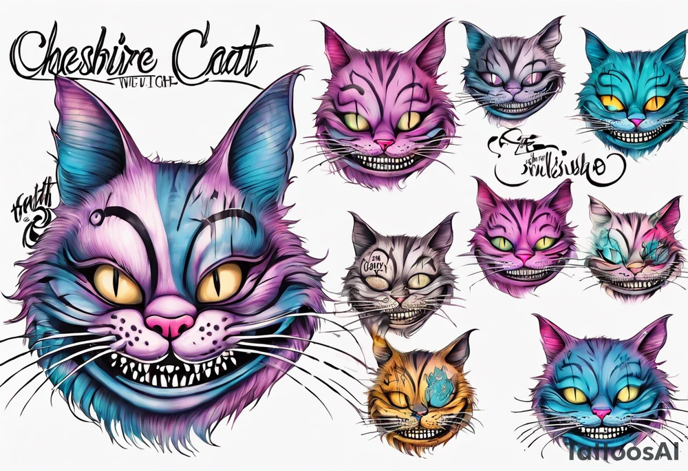 Cheshire Cat with quote tattoo idea