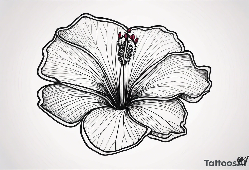 The upper arm tattoo design you are referring to features a Hibiscus flower motif. The design is minimalistic and delicate, with fine line work that highlights the natural beauty of the Hibiscus. The petals are soft and open, capturing the organic flow of the flower. The lines extending from the flower give a sense of movement, almost as if the flower is blooming or swaying gently. 

This tattoo seems to be placed in a way that contours naturally along the upper arm, following the curve of the shoulder. The simplicity of the design, with its thin lines and subtle details, makes it a graceful and elegant piece. The Hibiscus flower itself is often a symbol of beauty, femininity, and grace, which is reflected in the overall aesthetic of the tattoo. 

The style of the tattoo fits well with those who prefer understated, nature-inspired designs that blend seamlessly with the flow of the body. tattoo idea