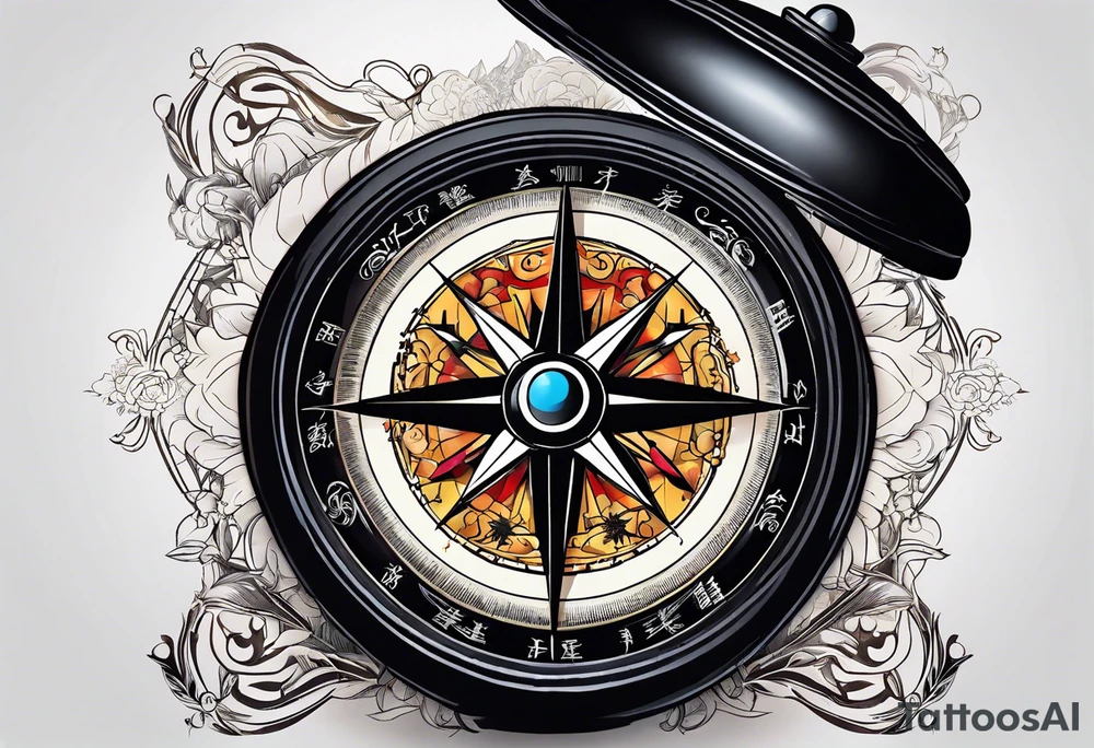 compass with lid tattoo idea