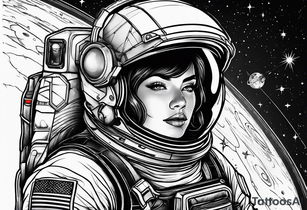 Space explorer tattoo idea