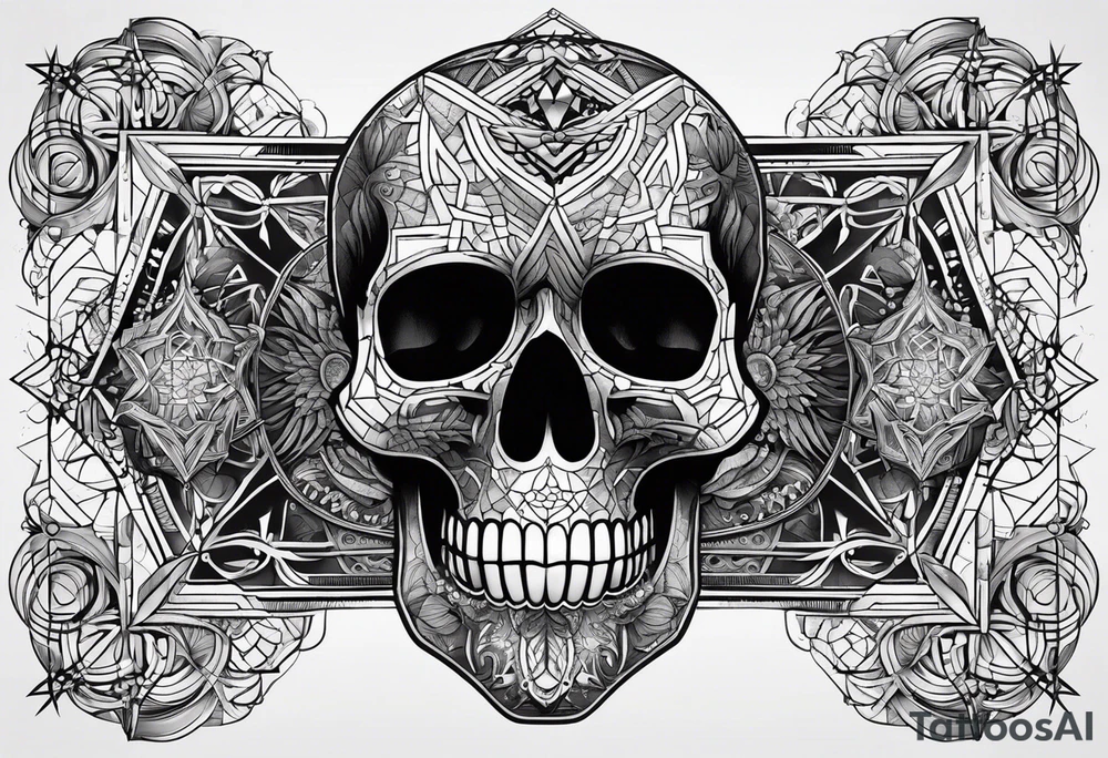 sacredgeometry, skull, tattoo idea